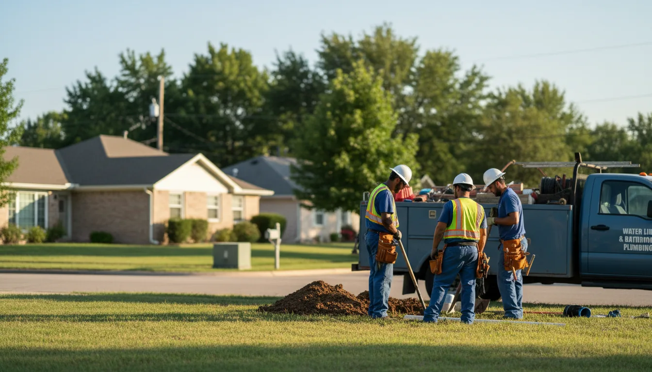 Residential water line and bathroom plumbing service in Holladay, TN